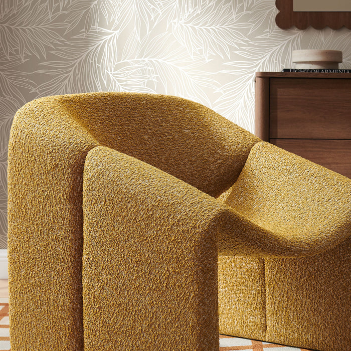 Modway Vivi Looped Textural Fabric Curved Arm Accent Chair in Mustard - lifestyle view 20