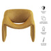 Modway Vivi Looped Textural Fabric Curved Arm Accent Chair in Mustard - dimensions and specifications