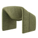 Modway Vivi Looped Textural Fabric Curved Arm Accent Chair in Olive - side view