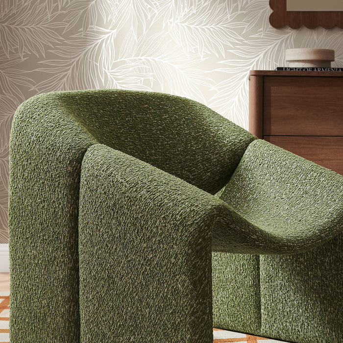 Modway Vivi Looped Textural Fabric Curved Arm Accent Chair in Olive - lifestyle view 19