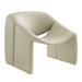 Modway Vivi Vegan Leather Curved Arm Accent Chair in Mineral - front view
