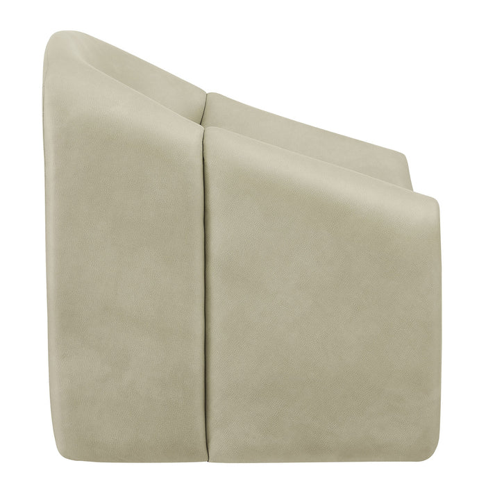 Modway Vivi Vegan Leather Curved Arm Accent Chair in Mineral - angled view