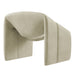 Modway Vivi Vegan Leather Curved Arm Accent Chair in Mineral - side view