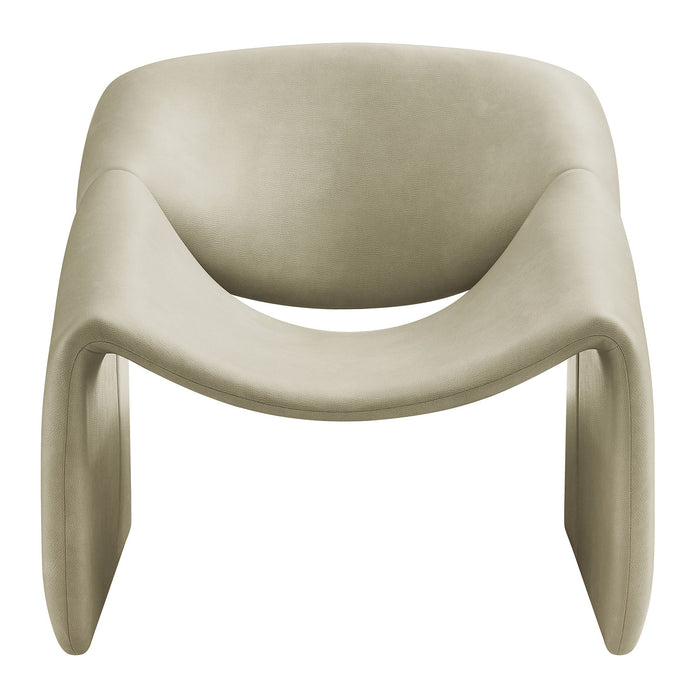 Modway Vivi Vegan Leather Curved Arm Accent Chair in Mineral - detail view