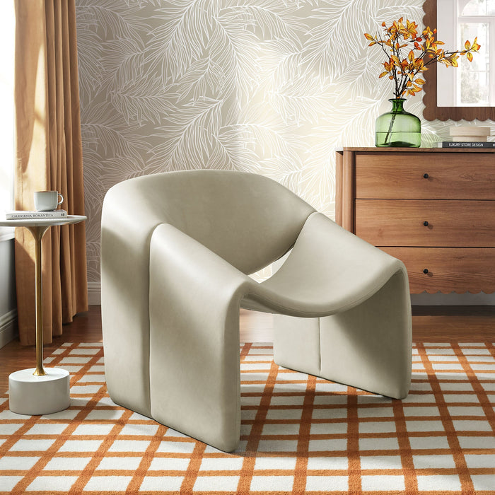 Modway Vivi Vegan Leather Curved Arm Accent Chair in Mineral - lifestyle view 17