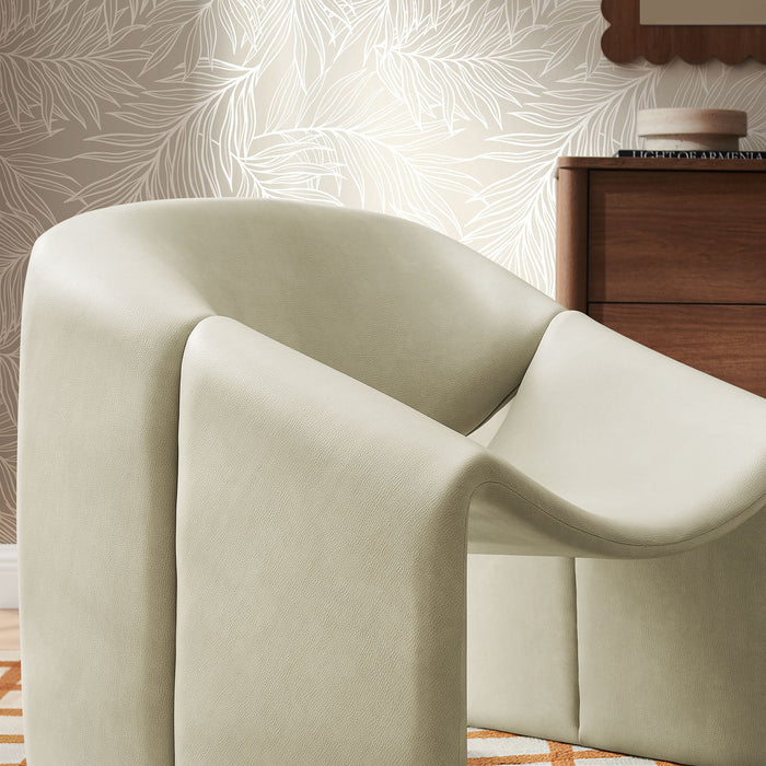 Modway Vivi Vegan Leather Curved Arm Accent Chair in Mineral - lifestyle view 20