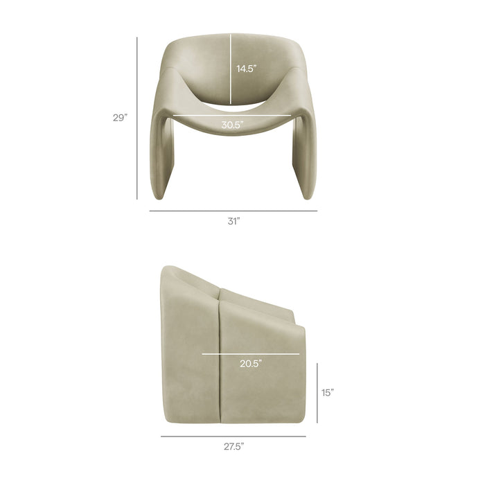 Modway Vivi Vegan Leather Curved Arm Accent Chair in Mineral - dimensions and specifications 25
