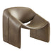 Modway Vivi Vegan Leather Curved Arm Accent Chair in Mushroom - front view