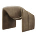 Modway Vivi Vegan Leather Curved Arm Accent Chair in Mushroom - side view