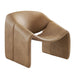 Modway Vivi Vegan Leather Curved Arm Accent Chair in Toast - front view