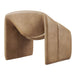 Modway Vivi Vegan Leather Curved Arm Accent Chair in Toast - side view