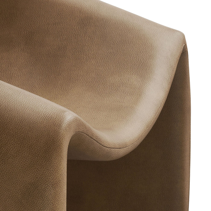 Modway Vivi Vegan Leather Curved Arm Accent Chair in Toast - lifestyle view