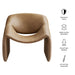 Modway Vivi Vegan Leather Curved Arm Accent Chair in Toast - dimensions and specifications
