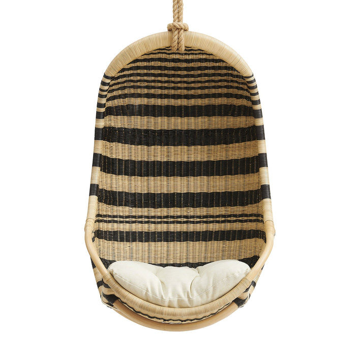 Modway Carlo Two-Tone Woven Natural Rattan Hanging Chair in Natural - detail view