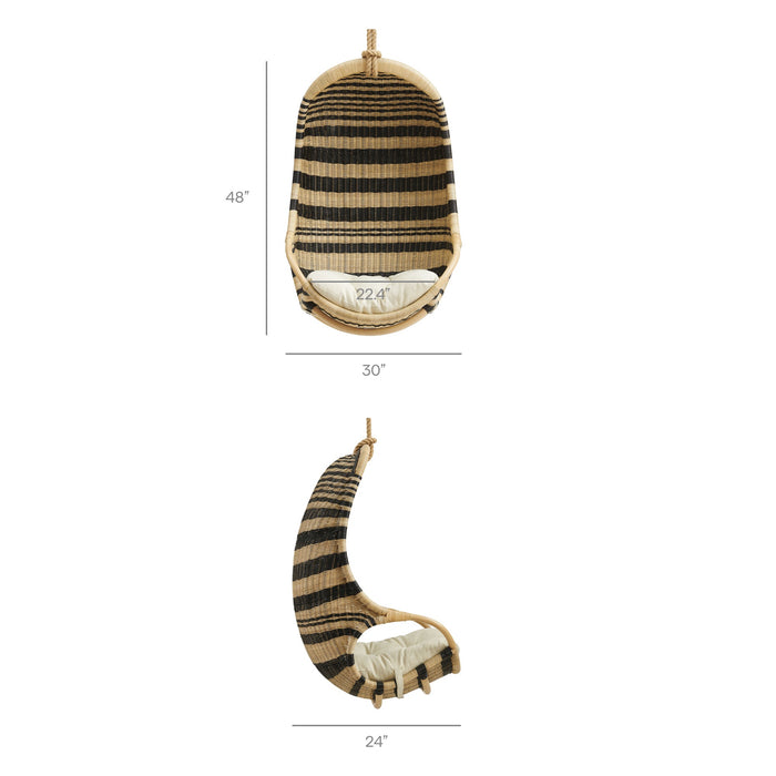 Modway Carlo Two-Tone Woven Natural Rattan Hanging Chair in Natural - dimensions and specifications 9