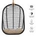 Modway Neve Open Rib Weave Natural Rattan Hanging Chair in Black - dimensions and specifications