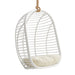Modway Neve Open Rib Weave Natural Rattan Hanging Chair in White - front view