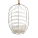 Modway Neve Open Rib Weave Natural Rattan Hanging Chair in White - side view