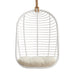 Modway Neve Open Rib Weave Natural Rattan Hanging Chair in White - detail view