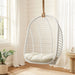 Modway Neve Open Rib Weave Natural Rattan Hanging Chair in White - lifestyle view 20