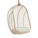 Modway Neve Open Rib Weave Natural Rattan Hanging Chair in Light Tan - front view