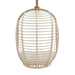 Modway Neve Open Rib Weave Natural Rattan Hanging Chair in Light Tan - side view