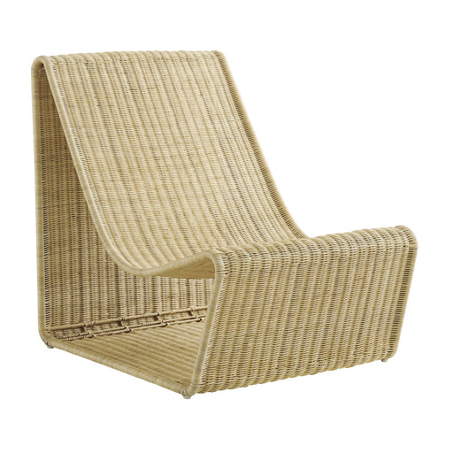 Modway Eira Curved Low Seat Natural Rattan Lounge Chair in Natural Rattan - front view