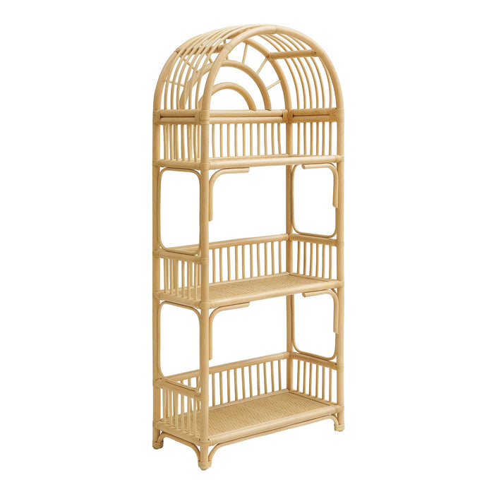 Modway Ottilie 68 Inch Arched Natural Rattan Bookshelf in Natural Rattan - front view