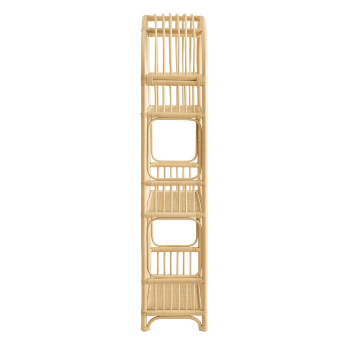 Modway Ottilie 68 Inch Arched Natural Rattan Bookshelf in Natural Rattan - angled view