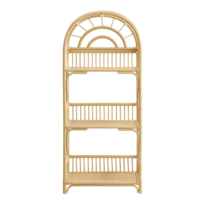 Modway Ottilie 68 Inch Arched Natural Rattan Bookshelf in Natural Rattan - side view