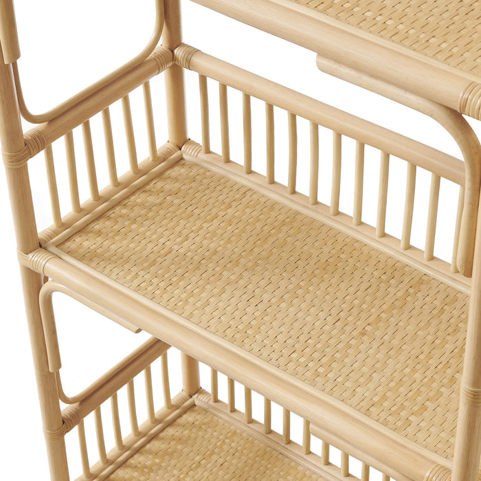 Modway Ottilie 68 Inch Arched Natural Rattan Bookshelf in Natural Rattan - detail view