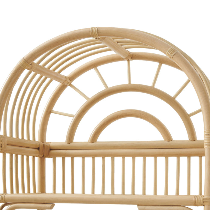 Modway Ottilie 68 Inch Arched Natural Rattan Bookshelf in Natural Rattan - lifestyle view