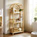 Modway Ottilie 68 Inch Arched Natural Rattan Bookshelf in Natural Rattan - lifestyle view 13