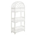 Modway Ottilie 68 Inch Arched Natural Rattan Bookshelf in White - front view