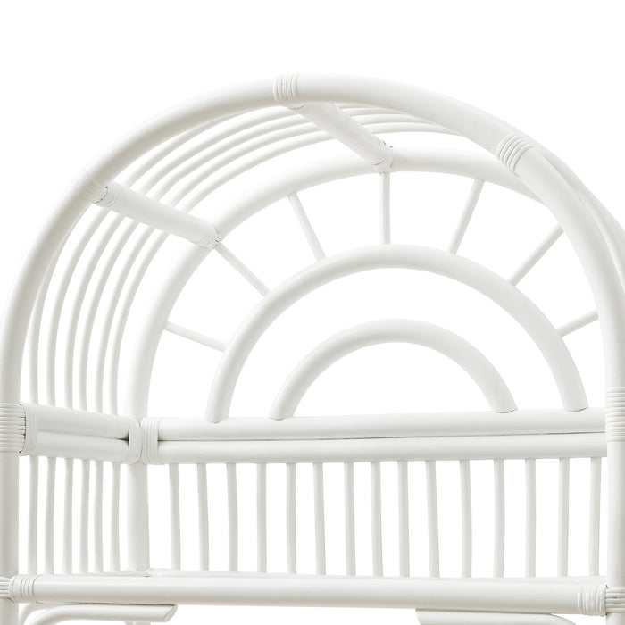 Modway Ottilie 68 Inch Arched Natural Rattan Bookshelf in White - lifestyle view