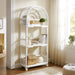 Modway Ottilie 68 Inch Arched Natural Rattan Bookshelf in White - lifestyle view 14