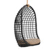 Modway Tamsin Open Grid Weave Natural Rattan Hanging Chair in Black - front view