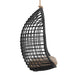 Modway Tamsin Open Grid Weave Natural Rattan Hanging Chair in Black - angled view