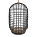 Modway Tamsin Open Grid Weave Natural Rattan Hanging Chair in Black - side view