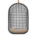 Modway Tamsin Open Grid Weave Natural Rattan Hanging Chair in Black - detail view