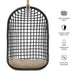 Modway Tamsin Open Grid Weave Natural Rattan Hanging Chair in Black - dimensions and specifications