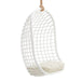 Modway Tamsin Open Grid Weave Natural Rattan Hanging Chair in White - front view