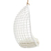 Modway Tamsin Open Grid Weave Natural Rattan Hanging Chair in White - angled view