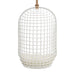 Modway Tamsin Open Grid Weave Natural Rattan Hanging Chair in White - side view