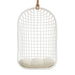 Modway Tamsin Open Grid Weave Natural Rattan Hanging Chair in White - detail view