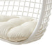 Modway Tamsin Open Grid Weave Natural Rattan Hanging Chair in White - lifestyle view