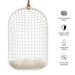 Modway Tamsin Open Grid Weave Natural Rattan Hanging Chair in White - dimensions and specifications