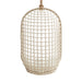 Modway Tamsin Open Grid Weave Natural Rattan Hanging Chair in Light Tan - side view