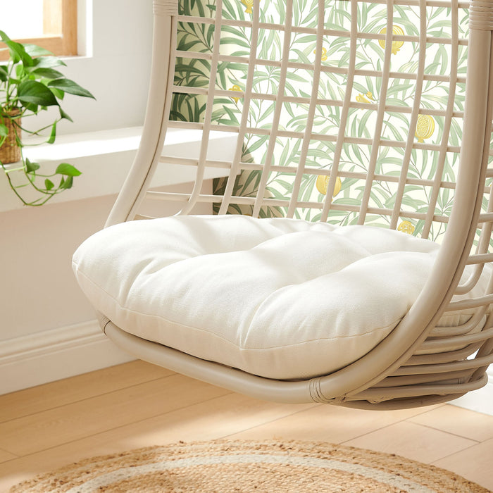 Modway Tamsin Open Grid Weave Natural Rattan Hanging Chair in Light Tan - lifestyle view 16