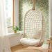 Modway Tamsin Open Grid Weave Natural Rattan Hanging Chair in Light Tan - lifestyle view 19